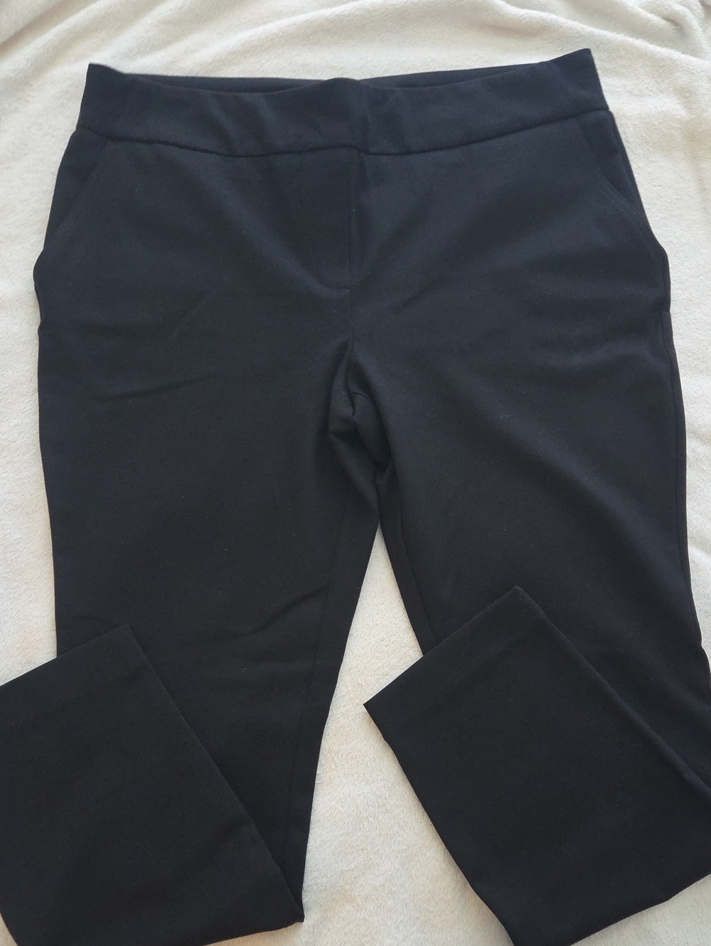 Dalia Black Straight-Leg Ponte Pants